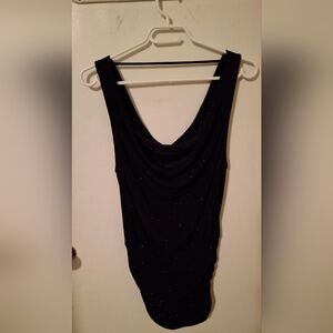 Guess Black Sleeveless Draped Top